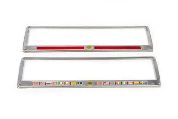 Рамка под номер ФЛАГИ (2 шт, нержавейка)