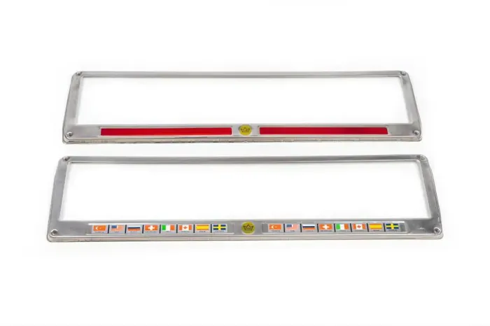 Рамка под номер ФЛАГИ (2 шт, нержавейка)